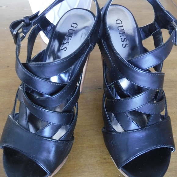 Guess Strappy Wooden Platform heels 6 - Picture 2 of 7